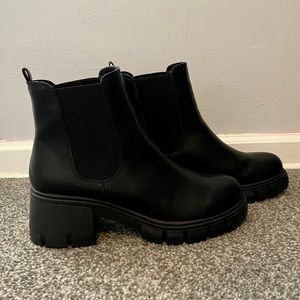 black boots, size 8.5